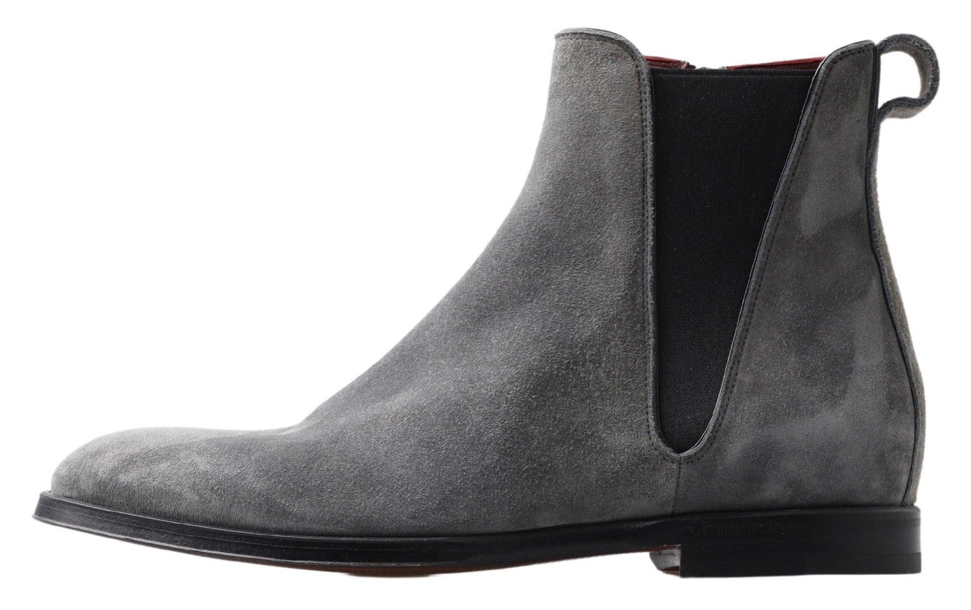 Dolce & Gabbana Gray Leather Men Ankle Boots Shoes - Ellie Belle