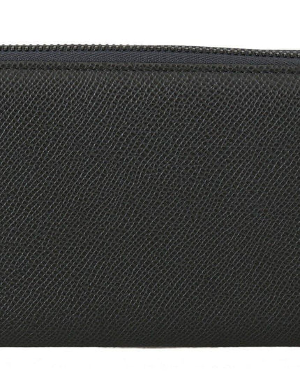 Dolce & Gabbana Gray Leather Zipper Continental Bill Card Coin Wallet - Ellie Belle
