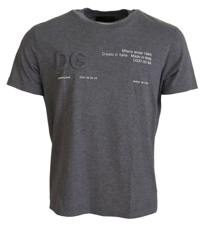 Dolce & Gabbana Gray Logo Cotton Top Exclusive T-shirt - Ellie Belle