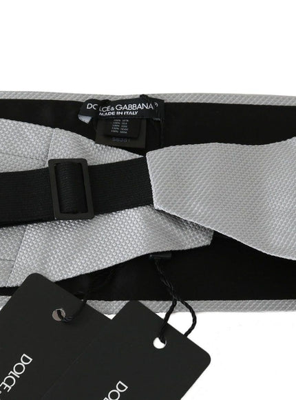 Dolce & Gabbana Gray Men Waist Belt 100% Silk Cummerbund - Ellie Belle