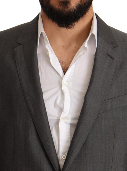 Dolce & Gabbana Gray Metallic MARTINI Slim Fit Set Suit