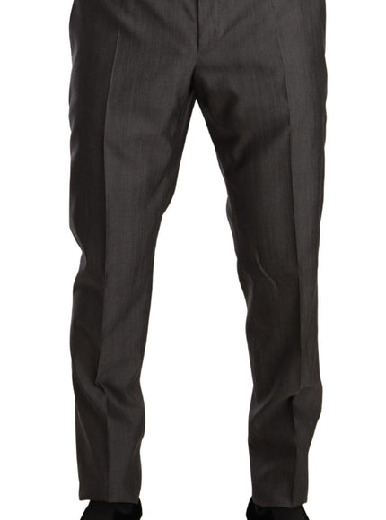 Dolce & Gabbana Gray Metallic MARTINI Slim Fit Set Suit