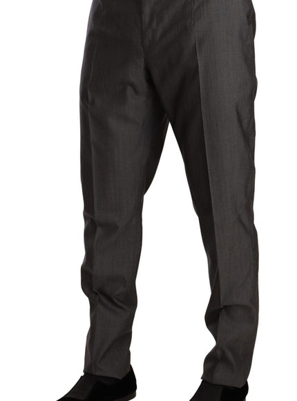 Dolce & Gabbana Gray Metallic MARTINI Slim Fit Set Suit