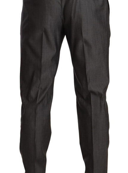 Dolce & Gabbana Gray Metallic MARTINI Slim Fit Set Suit