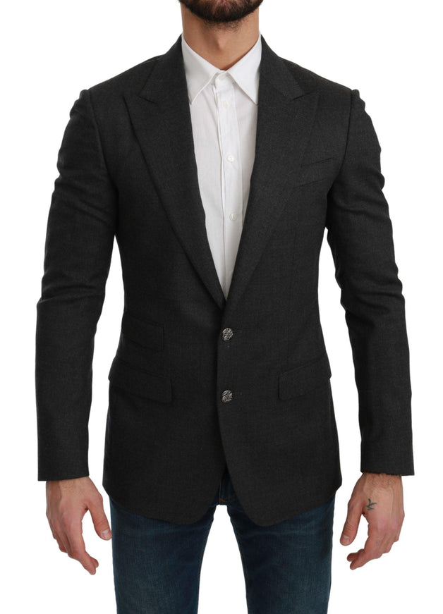 Dolce & Gabbana Gray NAPOLI Slim Fit Jacket Wool Blazer - Ellie Belle