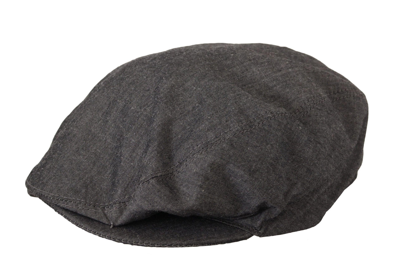 Dolce & Gabbana Gray Newsboy Men Capello Cotton Blend Hat - Ellie Belle