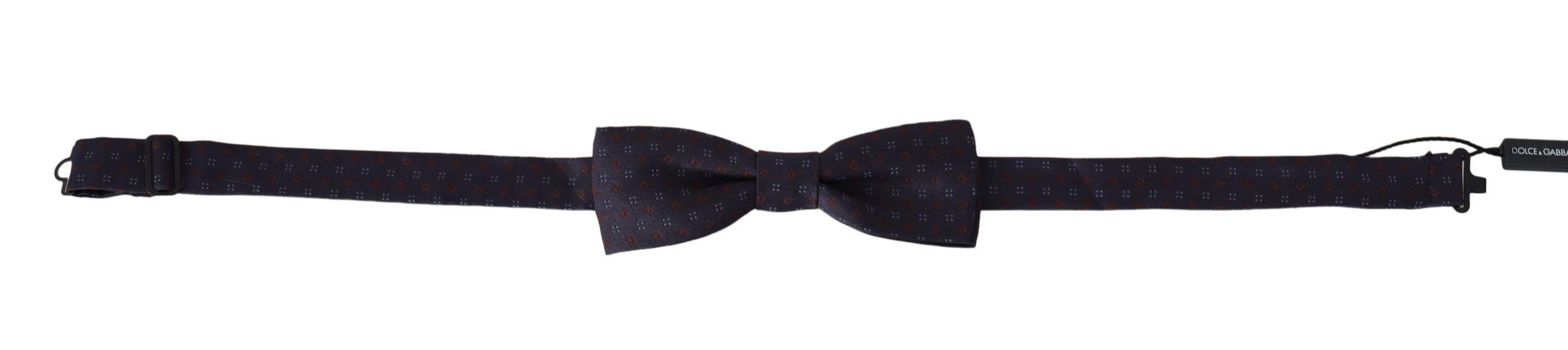 Dolce & Gabbana Gray Pattern Silk Adjustable Neck Papillon Bow Tie - Ellie Belle