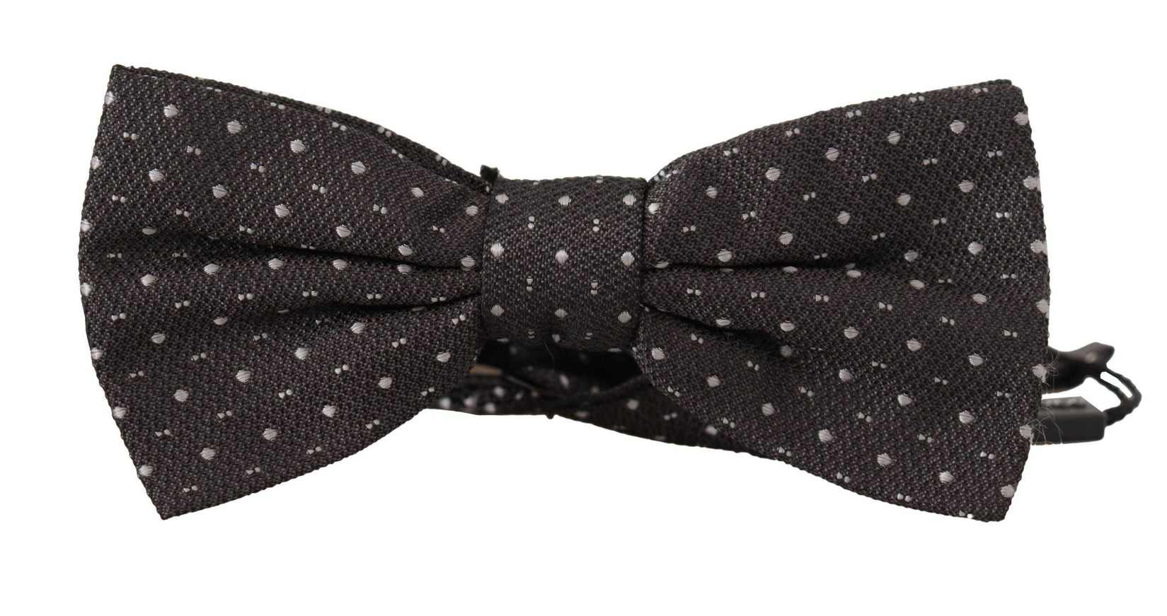 Dolce & Gabbana Gray Polka Dot 100% Silk Neck Papillon Tie - Ellie Belle