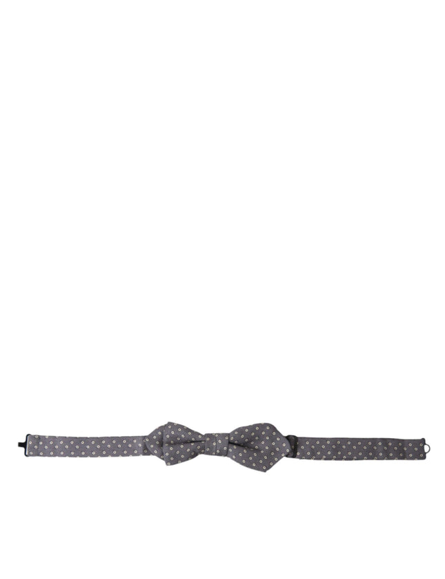 Dolce & Gabbana Gray Polka Dots Silk Adjustable Neck Papillon Bow Tie - Ellie Belle
