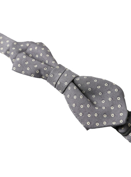 Dolce & Gabbana Gray Polka Dots Silk Adjustable Neck Papillon Bow Tie - Ellie Belle