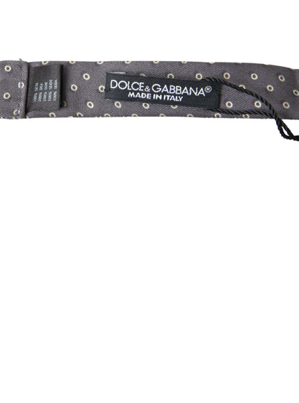 Dolce & Gabbana Gray Polka Dots Silk Adjustable Neck Papillon Bow Tie