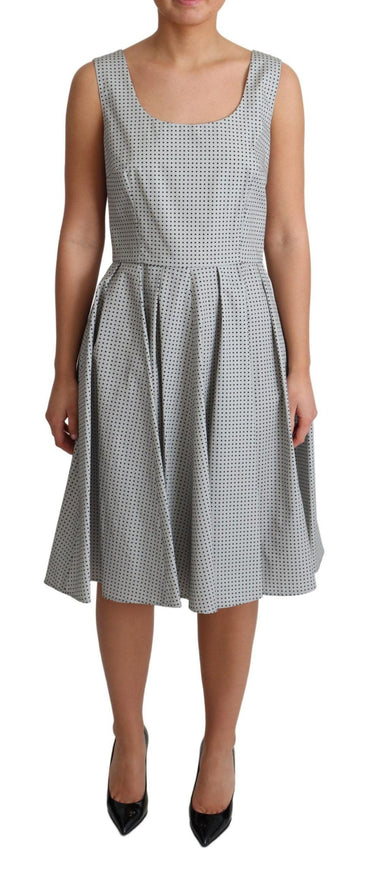 Dolce & Gabbana Gray Polka Dotted Cotton A-Line Dress - Ellie Belle