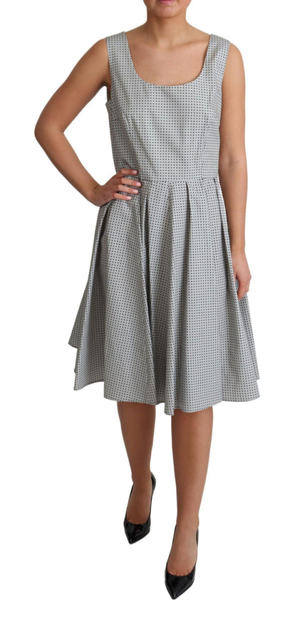 Dolce & Gabbana Gray Polka Dotted Cotton A-Line Dress - Ellie Belle