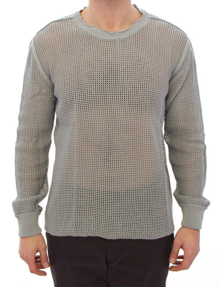 Dolce & Gabbana Gray Runway Logo Netz Pullover Netted Sweater - Ellie Belle