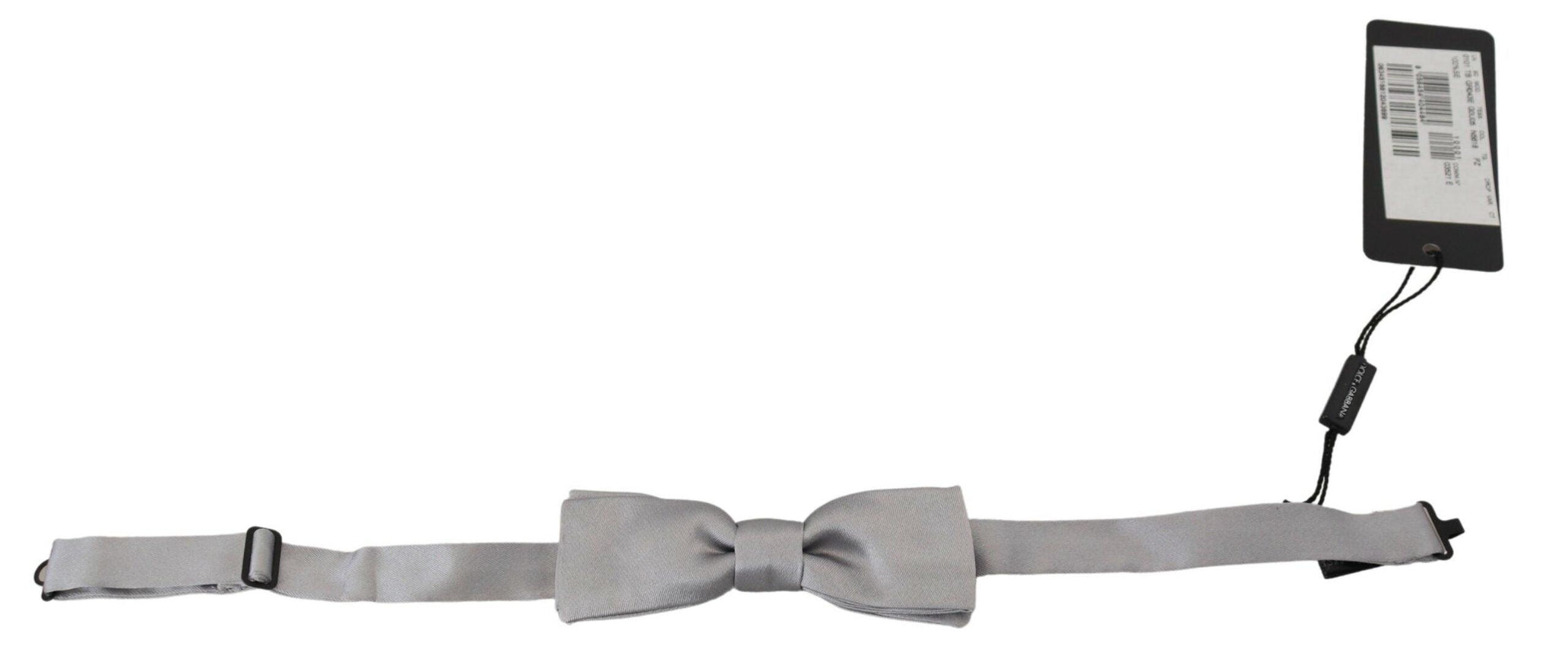 Dolce & Gabbana Gray Silk Adjustable Men Neck Papillon Bow Tie - Ellie Belle