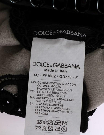 Dolce & Gabbana Gray Silk Black Lace Hair Claw - Ellie Belle