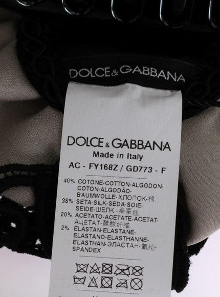 Dolce & Gabbana Gray Silk Black Lace Hair Claw
