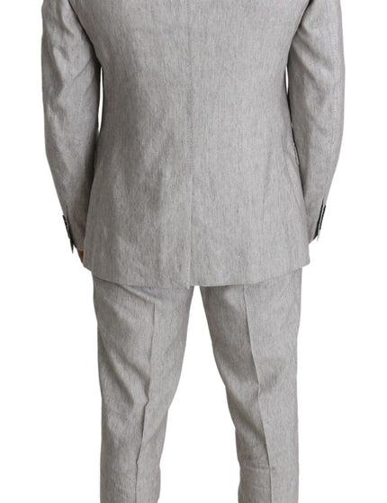 Dolce & Gabbana Gray Single Breasted 2 Piece Linen NAPOLI Suit - Ellie Belle