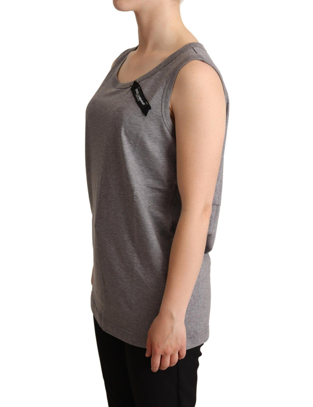 Dolce & Gabbana Gray Sleeveless Round Neck Tank Top T-shirt - Ellie Belle
