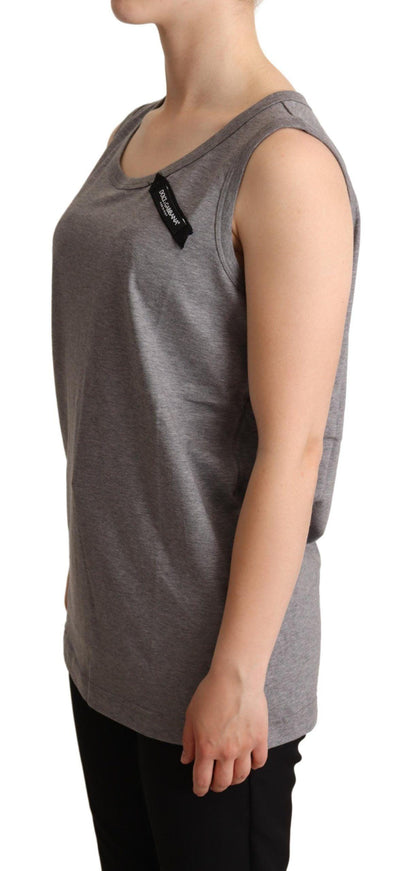 Dolce & Gabbana Gray Sleeveless Round Neck Tank Top T-shirt - Ellie Belle