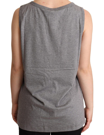 Dolce & Gabbana Gray Sleeveless Round Neck Tank Top T-shirt - Ellie Belle