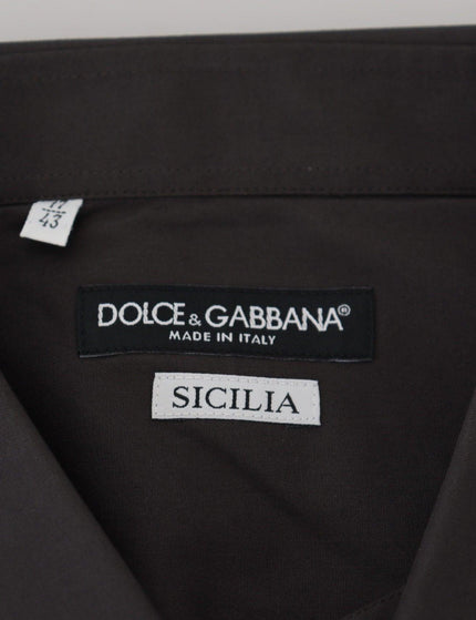 Dolce & Gabbana Gray SICILIA Slim Fit Stretch Dress Shirt - Ellie Belle