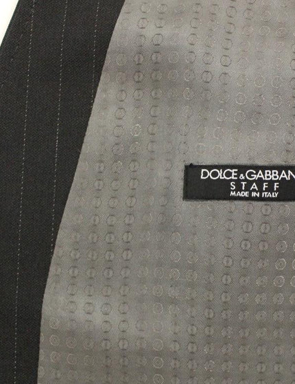 Dolce & Gabbana Gray Striped Formal Dress Vest - Ellie Belle