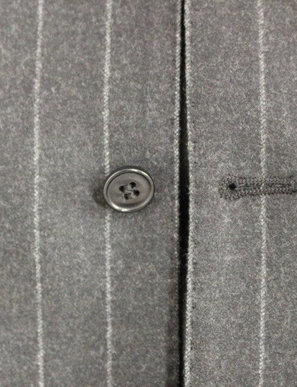 Dolce & Gabbana Gray Striped Wool Logo Vest - Ellie Belle
