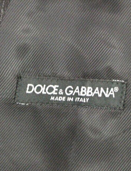 Dolce & Gabbana Gray Striped Wool Logo Vest Gilet Vests - Ellie Belle
