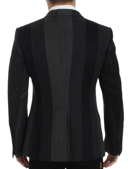 Dolce & Gabbana Gray striped wool stretch blazer - Ellie Belle