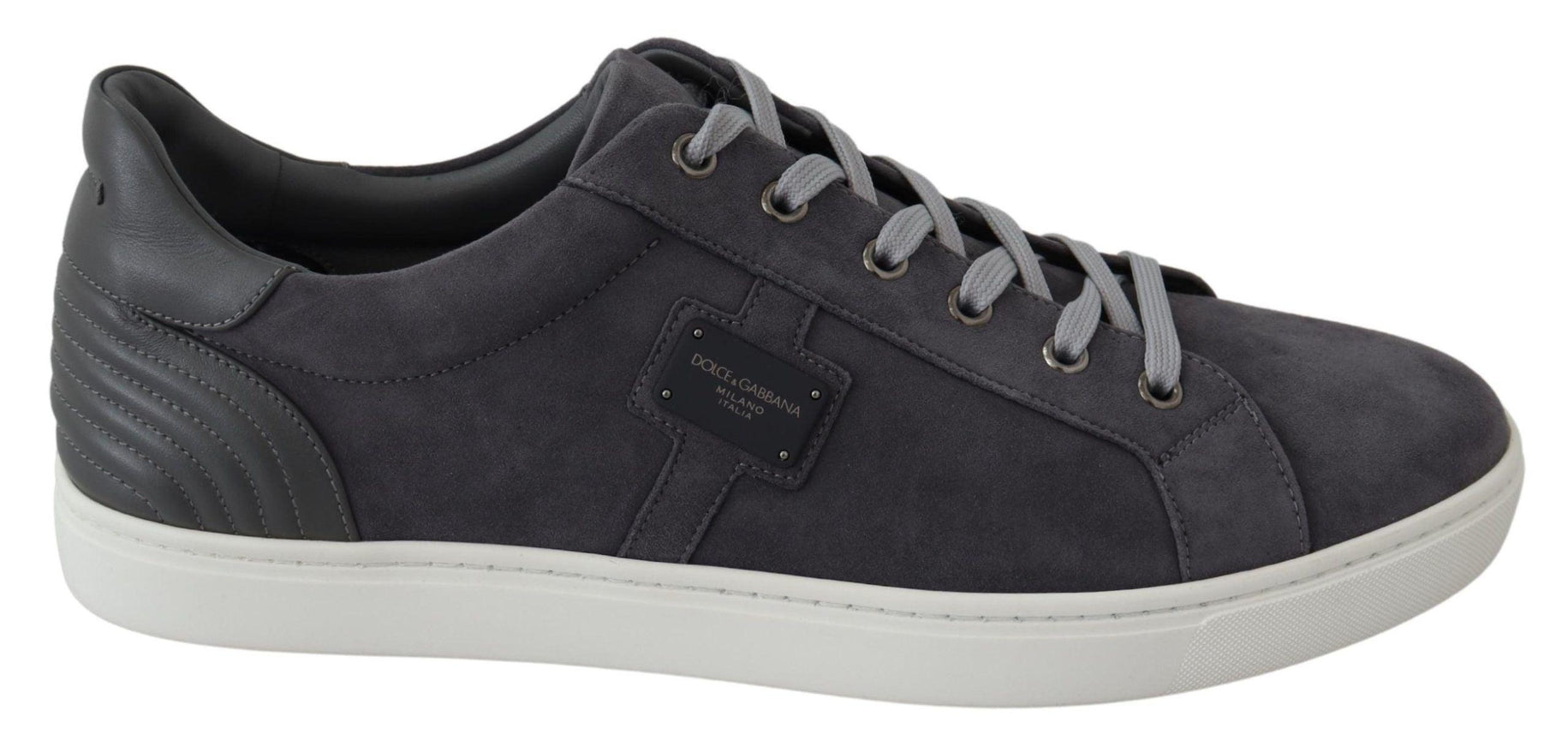 Dolce & Gabbana Gray Suede Leather Mens Low Sneakers Shoes - Ellie Belle