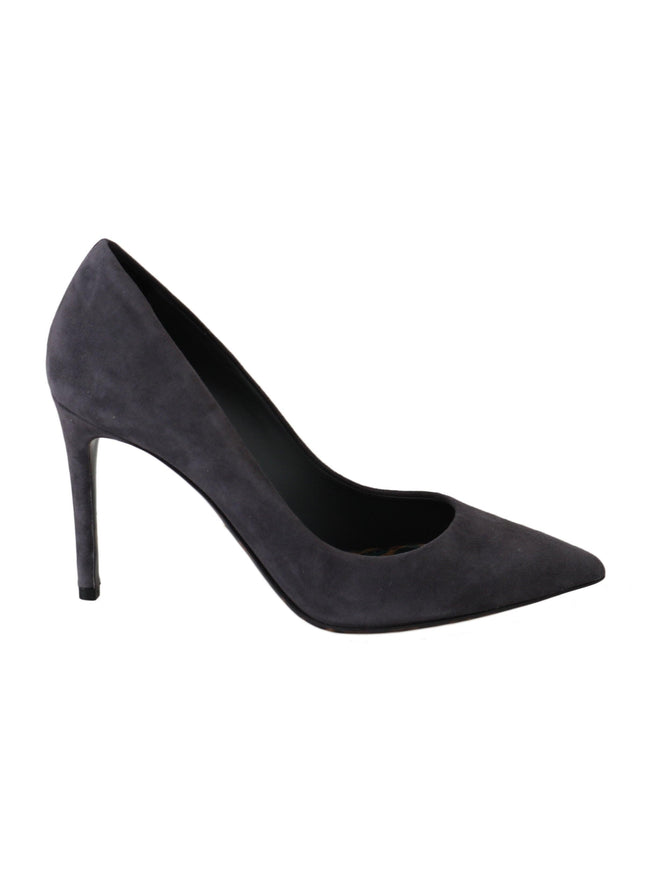 Dolce & Gabbana Gray Suede Leather Stiletto Shoes Heels - Ellie Belle