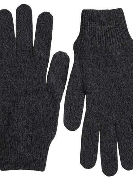 Dolce & Gabbana Gray Virgin Wool Knit Hands Mitten Men Gloves - Ellie Belle
