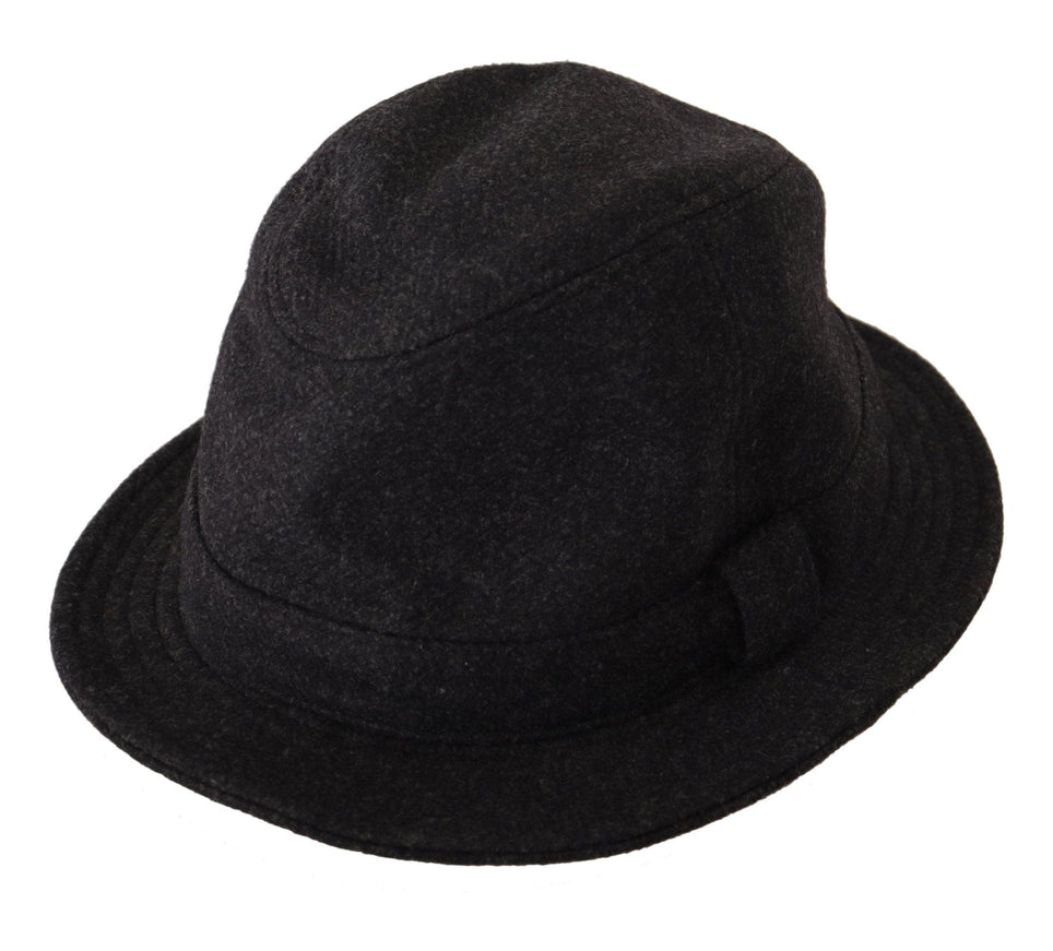 Dolce & Gabbana Gray Virgin Wool Logo Fedora Trilby Cappello Hat - Ellie Belle