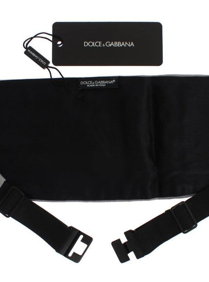 Dolce & Gabbana Gray Waist Belt Silk Cummerbund - Ellie Belle