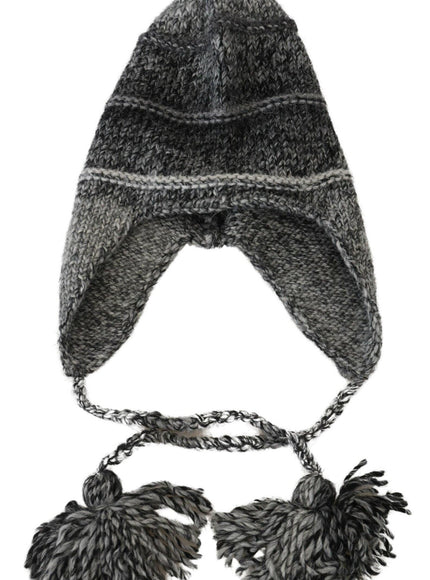 Dolce & Gabbana Gray Warm Fleece Ear Flaps Knit Beanie Hat