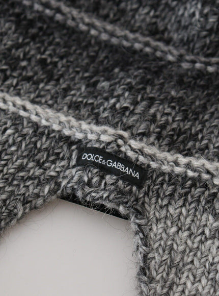 Dolce & Gabbana Gray Warm Fleece Ear Flaps Knit Beanie Hat