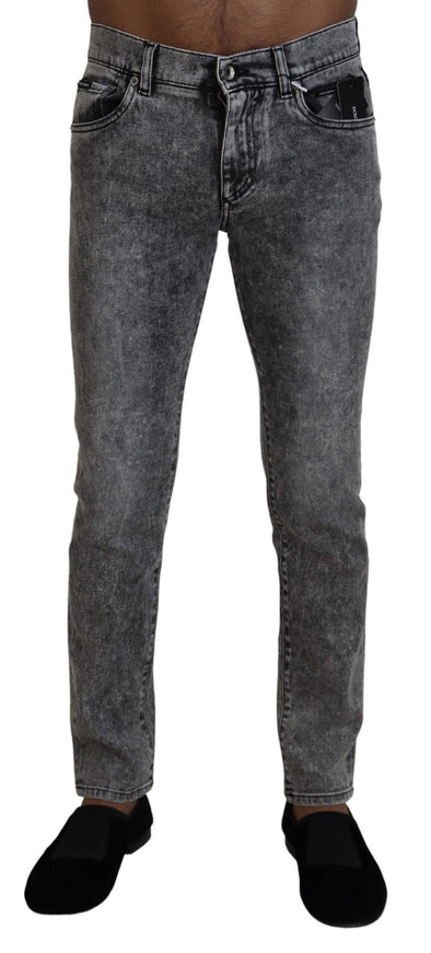 Dolce & Gabbana Gray Washed Cotton Low Waist Denim Jeans - Ellie Belle