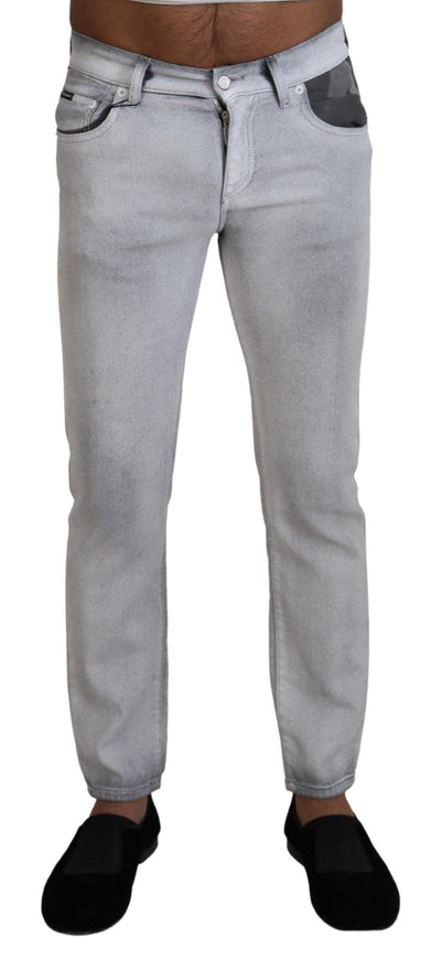 Dolce & Gabbana Gray Washed Skinny Men Denim Jeans - Ellie Belle