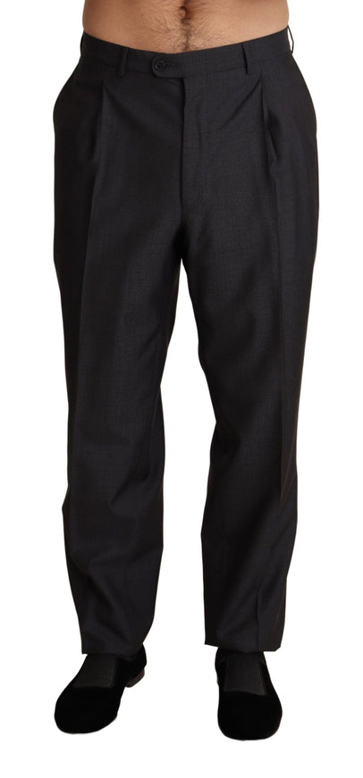 Dolce & Gabbana Gray Wool Blend Formal Trousers Pants - Ellie Belle