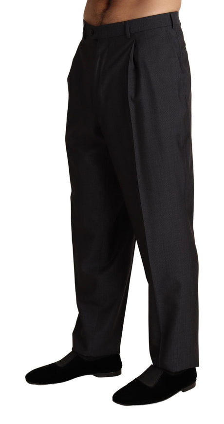 Dolce & Gabbana Gray Wool Blend Formal Trousers Pants - Ellie Belle