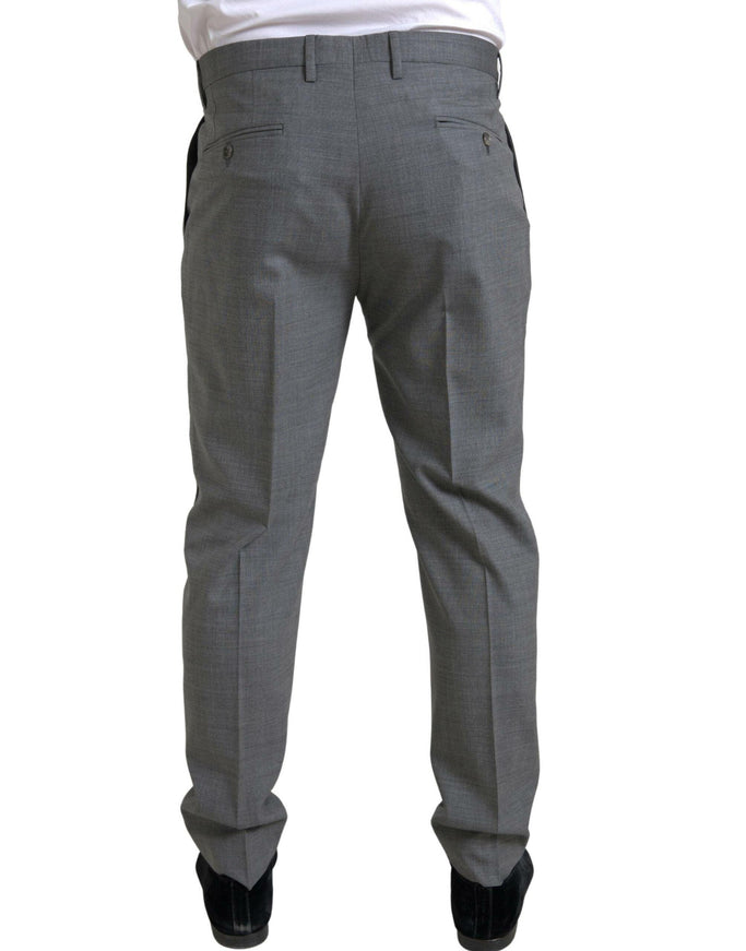 Dolce & Gabbana Gray Wool Chino Skinny Men Dress Trouser Pants - Ellie Belle