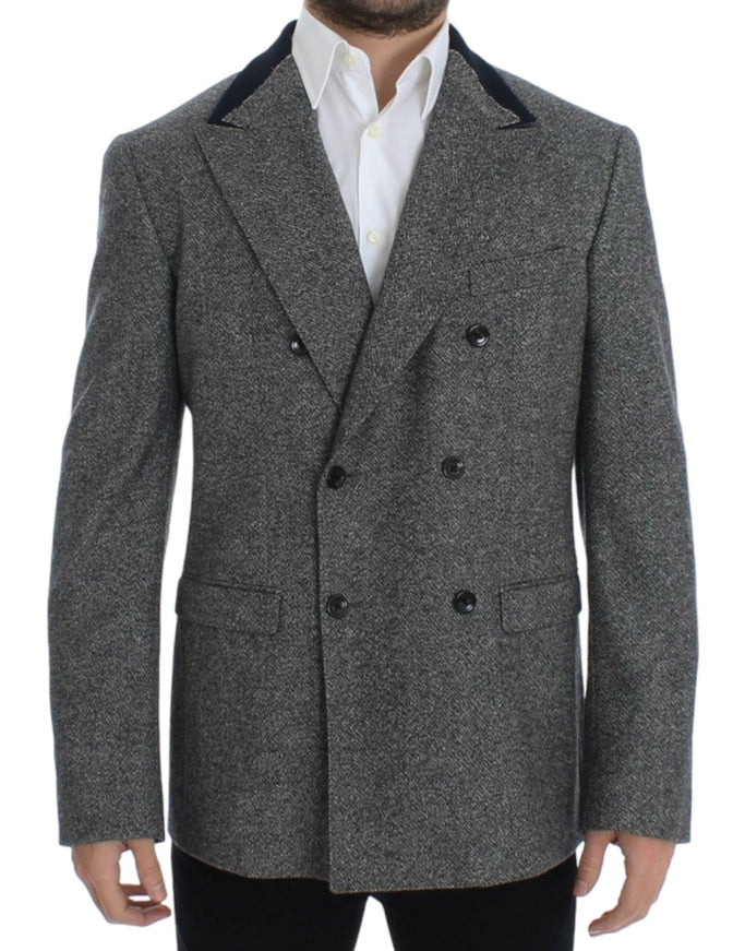 Dolce & Gabbana Gray wool double breasted blazer - Ellie Belle