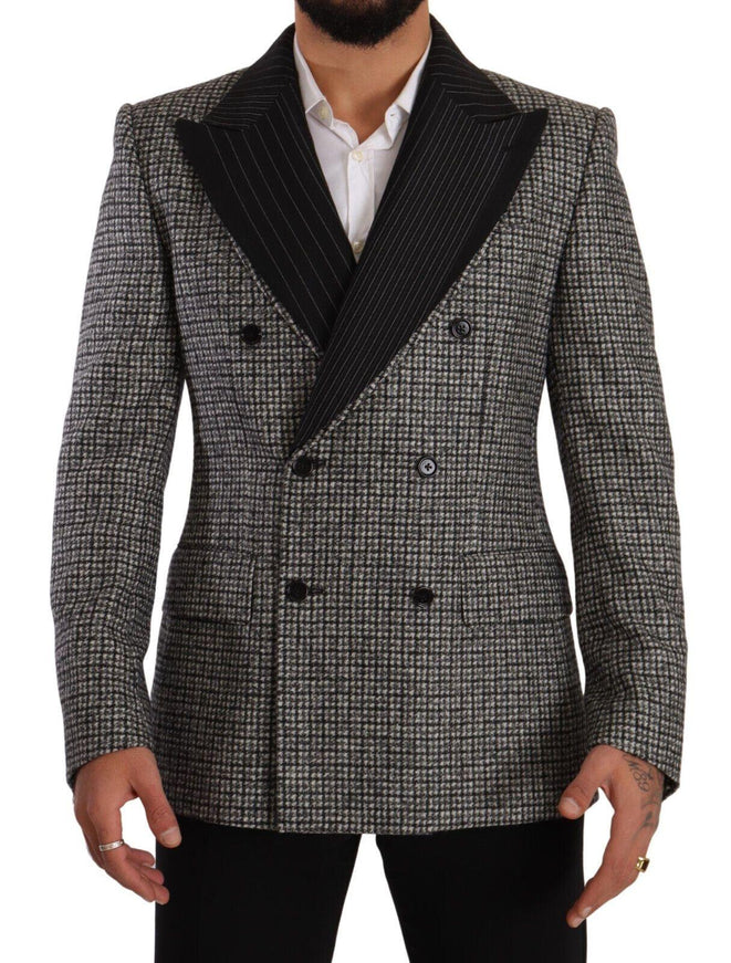 Dolce & Gabbana Gray Wool Double Breasted Jacket Coat Blazer - Ellie Belle