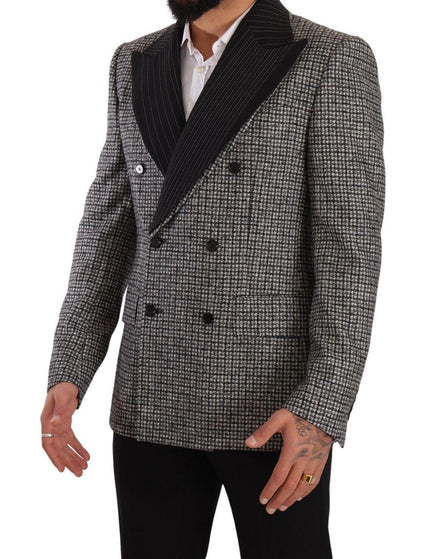 Dolce & Gabbana Gray Wool Double Breasted Jacket Coat Blazer - Ellie Belle