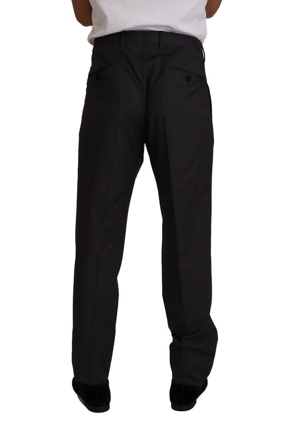 Dolce & Gabbana Gray Wool Formal Tuxedo Trouser Dress Pants - Ellie Belle