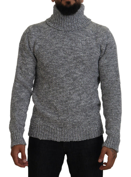 Dolce & Gabbana Gray Wool Knit Turtleneck Pullover Sweater