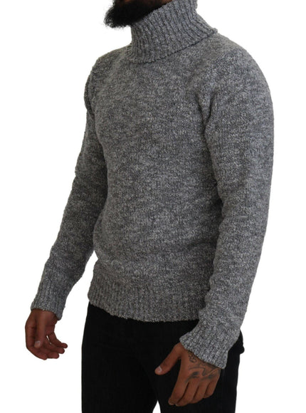 Dolce & Gabbana Gray Wool Knit Turtleneck Pullover Sweater