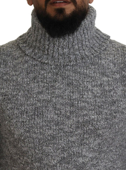 Dolce & Gabbana Gray Wool Knit Turtleneck Pullover Sweater