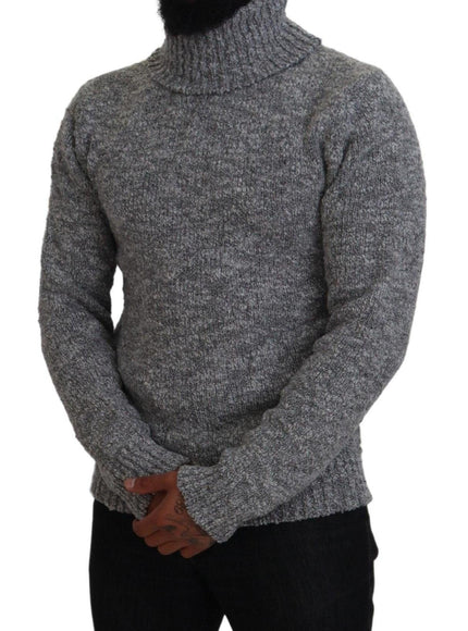 Dolce & Gabbana Gray Wool Knit Turtleneck Pullover Sweater